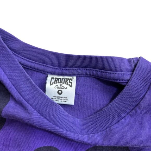 Crooks & Castles Men's Purple Streetwear Graphic Lettering Cotton T-Shirt Size M - Picture 3 of 6